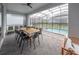 Spacious screened patio with dining table and view of the pool and landscaped backyard at 4189 Lana Ave, Davenport, FL 33897