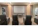 Home theater room with reclining chairs and projector screen for immersive entertainment at 4189 Lana Ave, Davenport, FL 33897