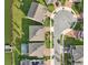 Aerial view showing backyard pool and cul-de-sac location at 4949 Olivia Ct, St Cloud, FL 34772