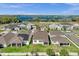 Aerial view of a neighborhood with beautiful water views and modern homes with manicured lawns at 3318 Current Ave, Winter Garden, FL 34787