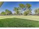 The spacious backyard is enclosed by a black fence and features mature trees at 839 Waterfern Trail Dr, Auburndale, FL 33823