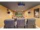 Home theater with large screen and comfortable seating at 6130 Blakeford Dr, Windermere, FL 34786