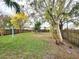 Fenced backyard with lush greenery, mature trees, and space for outdoor activities at 106 Georgia Ave, Saint Cloud, FL 34769