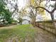 Fenced backyard with mature trees and lush lawn for outdoor enjoyment at 106 Georgia Ave, Saint Cloud, FL 34769