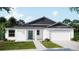 One-story home with gray roof and teal door at 2221 Elegant Manor Cir, Edgewater, FL 32141