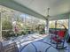 Relaxing screened porch with patio furniture and lush greenery at 3507 Tenby Cir, Clermont, FL 34711
