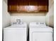 Convenient laundry room features modern washer and dryer units with dark wood cabinets at 2054 Rome Dr, Kissimmee, FL 34747