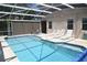 Spacious screened pool features a lounge and dining area, perfect for entertaining and relaxation at 5450 Watervista Dr, Orlando, FL 32821