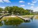 Aerial view of waterfront property with private dock and lush landscaping at 1126 Kelso Blvd, Windermere, FL 34786