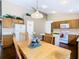 Kitchen and dining area featuring tile floors, white appliances, and bright lighting at 215 Riggs Cir, Davenport, FL 33897