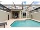 Relaxing screened-in pool area featuring a refreshing blue pool and comfortable outdoor seating area, great for enjoying sunny days at 4243 Paragraph Dr, Kissimmee, FL 34746