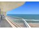 Stunning ocean views from the condo balcony, featuring white railings and ample space for seating at 2545 S Atlantic Ave # 2107-2108, Daytona Beach Shores, FL 32118