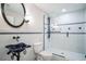 Modern bathroom with a glass shower and unique blue-accented sink at 1860 Via Contessa, Winter Park, FL 32789