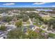An aerial view captures the neighborhood with mature trees, a lake and the property's location at 3480 Fairway Ln, Orlando, FL 32804