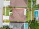 Aerial view of the property's location with the fence line demarcated in red at 17843 Golden Leaf Ln, Orlando, FL 32820