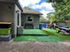 Backyard patio with artificial turf and picnic table at 809 Florida Pkwy, Kissimmee, FL 34743