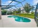 Refreshing kidney-shaped pool with screened enclosure at 340 Troon Cir, Davenport, FL 33897