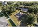 Aerial shot of the community playground with colorful equipment and mature trees at 2855 Gopherwood Way, Clermont, FL 34711