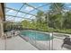 Inviting pool and spa area with screened enclosure and patio furniture at 273 Willow View Dr, Davenport, FL 33896