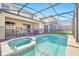 View of pool and spa in screened in area, perfect for relaxing and entertaining at 1870 Summer Dr, Davenport, FL 33897