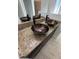 Elegant bathroom with dual vessel sinks, granite countertops, and modern faucets at 1780 Converse Ct, Deltona, FL 32738