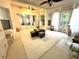 Covered lanai featuring tile flooring, ample sunlight, and views of the backyard at 681 Coronado Dr, Kissimmee, FL 34759