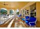 Relaxing outdoor patio with seating and fans at 2609 Archfeld Blvd, Kissimmee, FL 34747