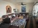 Cozy living room with leather sofas and a modern coffee table at 9524 Bay Vista Estates Blvd, Orlando, FL 32836