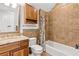 Bathroom with a shower/tub combo and granite vanity at 222 Acadia Ter, Celebration, FL 34747