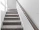 Carpeted stairs with a handrail at 1231 Teal Creek Dr, St Cloud, FL 34771