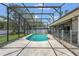 Private pool with screened-in enclosure, offering a serene backyard oasis for enjoyment and recreation at 1121 Trotwood Blvd, Winter Springs, FL 32708
