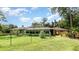 View of home's backyard, screened in porch, and lawn at 5100 Linwood Cir, Sanford, FL 32771