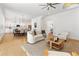 Open concept living space with hardwood floors and modern furniture at 1840 Biscayne Dr, Winter Park, FL 32789