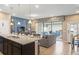 Open-concept living space with modern kitchen, living area, and access to outdoor patio at 8924 Adriatico Ln, Kissimmee, FL 34747