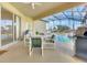 Outdoor patio with seating, grill, and pool view at 511 Pineloch Dr, Haines City, FL 33844