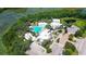 Aerial view of community pool and clubhouse at 154 Captiva Dr, Davenport, FL 33896