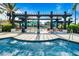 Community hot tub featuring ample seating and shaded pergolas near lush landscaping at 4114 Breakview Dr # 406, Orlando, FL 32819
