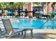 Stunning community pool featuring lounge chairs, umbrellas, and beautiful resort-style landscaping at 4114 Breakview Dr # 406, Orlando, FL 32819