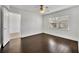 Well-lit bedroom featuring dark wood flooring at 1410 Yates St, Orlando, FL 32804