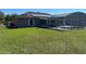 A well-maintained backyard with green grass and a screened enclosure covering the swimming pool at 806 Grantham Dr, Kissimmee, FL 34758