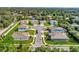An aerial view of the neighborhood showcasing the well-maintained lawns and cul-de-sac layout at 708 Fox Edge Ct, Oviedo, FL 32765