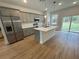Modern kitchen with stainless steel appliances, gray cabinets, and an island at 6807 Sw 153Rd Place Rd # 6807, Ocala, FL 34473