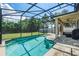 Beautiful screened-in pool and patio area with large backyard at 5200 Landmark Dr, St Cloud, FL 34771