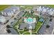 Aerial view of community, showcasing the pool, clubhouse, and amenities at 7573 Laureate Blvd # 1301, Orlando, FL 32827