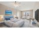 Charming primary bedroom with modern decor, recessed lighting, and inviting layout at 7573 Laureate Blvd # 1301, Orlando, FL 32827