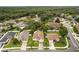 Aerial view of a neighborhood featuring manicured lawns and tree-lined streets at 1611 Sand Key Cir, Oviedo, FL 32765