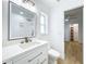 Modern bathroom with white vanity and subway tile shower at 648 Brechin Dr, Winter Park, FL 32792