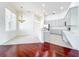 Modern kitchen with gray cabinets, quartz countertops, and stainless steel appliances at 1125 English Garden Se Ln, Winter Garden, FL 34787