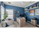 Inviting home office with built-in shelving and plenty of natural light at 12428 Summerport Ln, Windermere, FL 34786