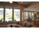 Spacious living room with view of pool and screened lanai at 4901 Shoreline Cir, Sanford, FL 32771
